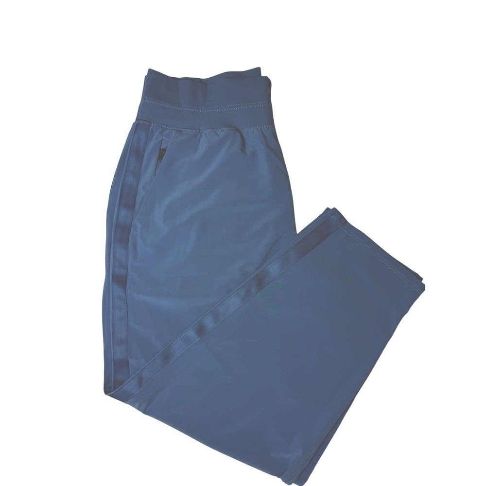 Athleta Nolita Slim Tapered Crop Pant Womens 14 Lite Blue W/Trim Travel Athletic